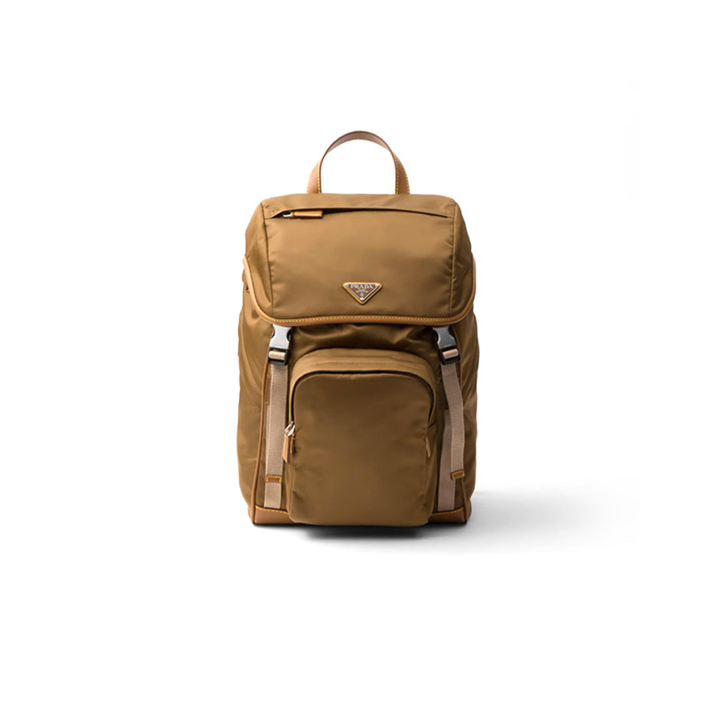 PRADA RE-NYLON AND LEATHER BACKPACK 2VZ135 F0594 (45*27*17cm)